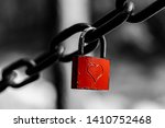 Red Padlock With Heart Shape ...