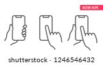 mobile phone line icon. hand... | Shutterstock .eps vector #1246546432
