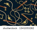 baroque print with golden... | Shutterstock .eps vector #1341053282