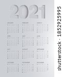 calendar template for 2021 year.... | Shutterstock .eps vector #1852925995