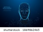 human head created in low poly... | Shutterstock .eps vector #1869862465