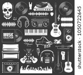 set of vector music elements.... | Shutterstock .eps vector #1050722645