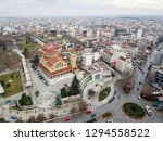 Aerial photo of Saint Achilios of Larissa and part of the city, Thessaly Greece