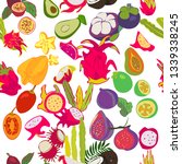 exotic fruits pattern. all... | Shutterstock .eps vector #1339338245