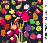 exotic fruits pattern. all... | Shutterstock .eps vector #1339338248