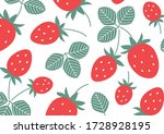 retro girly strawberry pattern... | Shutterstock .eps vector #1728928195