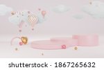 3d rendering pink and gold... | Shutterstock . vector #1867265632