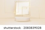 realistic white product podium... | Shutterstock .eps vector #2083839028
