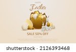 3d realistic bunny with gold... | Shutterstock .eps vector #2126393468
