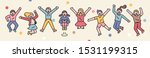 cute kids are jumping. flat... | Shutterstock .eps vector #1531199315