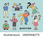 people are making a thinking... | Shutterstock .eps vector #1800968275