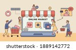 online shop concept. there is... | Shutterstock .eps vector #1889142772