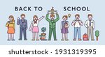 students in school uniforms are ... | Shutterstock .eps vector #1931319395