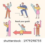 people holding arrow signs are... | Shutterstock .eps vector #1979298755