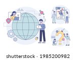 people online  interacting with ... | Shutterstock .eps vector #1985200982