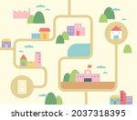 maze game template. find your... | Shutterstock .eps vector #2037318395