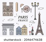 landmarks and symbols icons of... | Shutterstock .eps vector #2046474638