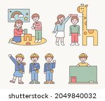 kindergarten children are... | Shutterstock .eps vector #2049840032