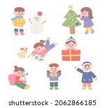 christmas character. cute... | Shutterstock .eps vector #2062866185