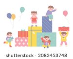 cute children are having fun... | Shutterstock .eps vector #2082453748