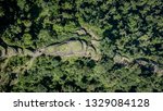 Drone overhead view of the ancient archeological Lost City, Ciudad Perdida, site in Colombia