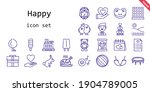 happy icon set. line icon style.... | Shutterstock .eps vector #1904789005