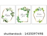 floral frame with apple flowers ... | Shutterstock .eps vector #1435097498