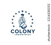 colony logo design with... | Shutterstock .eps vector #1216330252