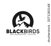 black bird flying at night ... | Shutterstock .eps vector #2071283168