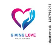 giving love logo  giving heart  ... | Shutterstock .eps vector #1287989095