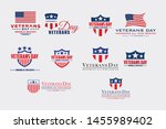 set of various veteran day... | Shutterstock .eps vector #1455989402