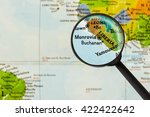 Small photo of Map of Republic of Liberia through magnigying glass