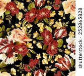 seamless floral pattern with ... | Shutterstock . vector #252865828