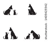 cat and dog vector silhouettes... | Shutterstock .eps vector #1405425542
