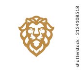 line art outline lion logo... | Shutterstock .eps vector #2124108518