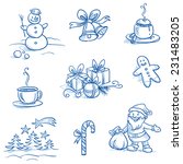 Christmas Scenes And Icons Set...