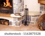 Small photo of Traditional building chimney corner with its accessories