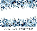 blue floral border with...
