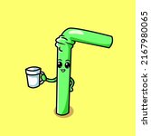 Cute Straw Mascot Cartoon...