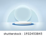modern white and blue cylinder... | Shutterstock .eps vector #1932453845