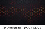 dark black hexagon pattern on... | Shutterstock .eps vector #1973443778