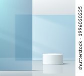 modern white cylinder pedestal... | Shutterstock .eps vector #1996030235