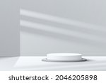 white  gray geometric pedestal... | Shutterstock .eps vector #2046205898