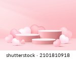 realistic pink 3d cylinder... | Shutterstock .eps vector #2101810918