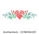 watercolor floral arrangement.... | Shutterstock .eps vector #2158436105