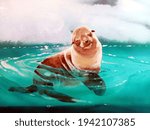 seal drawing  sea lion  on the... | Shutterstock . vector #1942107385