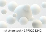 White Spheres Of Balls On Gray...