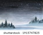 winter watercolor vector... | Shutterstock .eps vector #1915747825