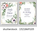 floral card for wedding... | Shutterstock .eps vector #1521869105