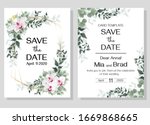 floral template for a wedding... | Shutterstock .eps vector #1669868665